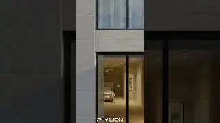 Contemporary design with large windows and balanced textures.