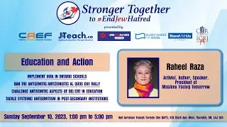 Stronger Together to #EndJewHatred - Raheel Raza, Muslims Facing Tomorrow
