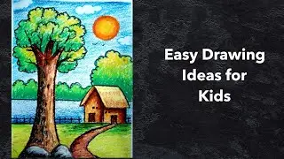 Easy Oil Pastel/Crayon House Drawing Step by Step for beginners| Art Lobby| Landscape Scenery Kids