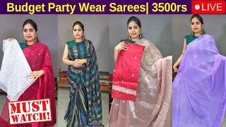 Party Wear Sarees 3500 rs | Budget Cocktail Sarees | Deepthi Ganesh Label @brideessentials |