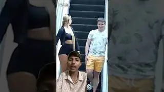 Double Twin Time Traveller Prank on Escalator🤣 #shorts