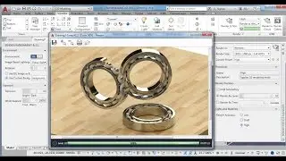3D Modeling -Bearing Tutorial - Apply Material + Rendering  AutoCAD 2017
