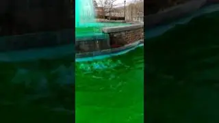 Lucky green water fountain for St. Patrick day from Opelika. March 17, 2017.