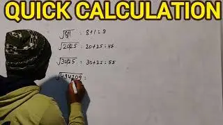 Quick Calculation Trick,Easy Solution, Easy Square Root,Howto Calculate Square Root and Square Root 