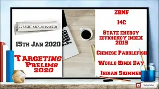 English Current Affairs - 15 Jan 2020