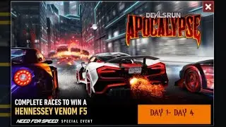 NFS No Limits '😈 Devils Run 🏃:🔥 Apocalypse🔥' Hennessey Venom F5 | DAY 1 to DAY 4