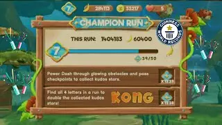 Banana Kong 2 Collect 2,456 kudos stars and 1,404,183 meters (In One Champion Run)