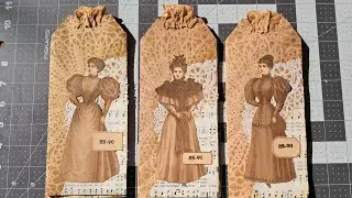 Victorian Junk Journal Tags, Vintage Ladies Emphemera 1885-1890