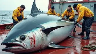 Pulling Giant Tuna From The Ocean, Long Line Tuna Fishing Journey In Hawaii!