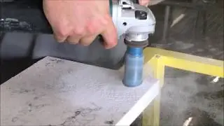 Dry Magic Core Bit drilling 3cm Quartz Stone in 20 seconds