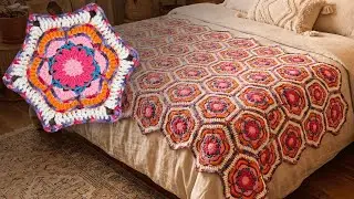 How to Crochet Hexagon Granny Square ⚡! Crochet Pattern 