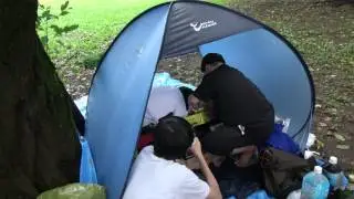 【4K】纐纈淳也 vs 夢咲みちる - 雨の日の代々木公園ライブ（即興セッション）【立体音響 / 2016.08.27】