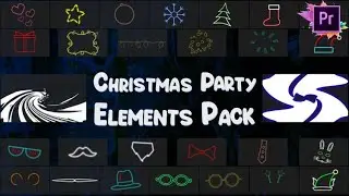 Neon Christmas Party Elements Pack