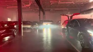 Tesla light show at the Tesla Delivery Center in Orlando, FL. Welcome to the Tesla family. 🤝