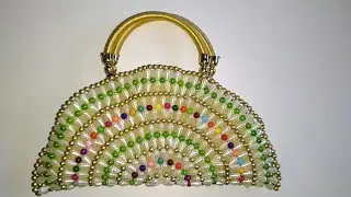 How to Make Crystal/Beaded/ Beads Purse||Rainbow Designer Handbag||Clutch||Nomi.Namita crafts||