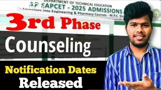 AP EAPCET 2025 3rd Phase Counseling Notification Dates Released | AP EAMCET 2025 Updates