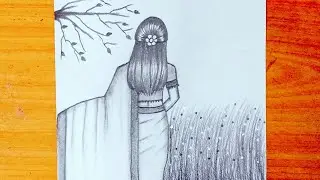 How to draw a beautiful girl with beautiful saree || Pencil drawing || Girl drawing tutorial... 