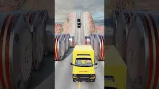 Can These Buses Survive the Giant Bollards? | BeamNG.drive #beamngdrive #beamng