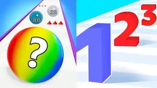 2048 | Rolling Ball Run Numbers Game Satisfying Gameplay vs Number Run Race 3 in one #ballgamezone
