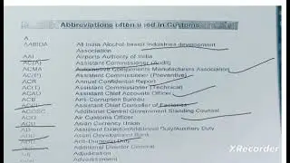 FULL FORM FOR G CARD EXAM CUSTOM BROKER (part 1)