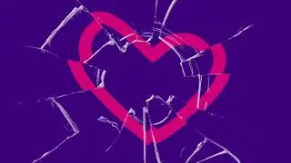 4K Heart Drawing Sketch Shattered Glass Lens View Pink Purple Copyright Free Stock Footage Free Down