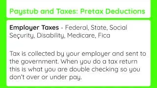 Taxes and Pay Stub