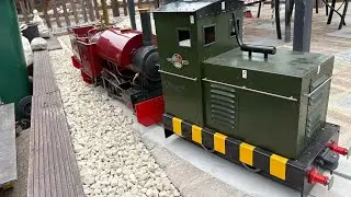 Tram way across the patio#engineering#train#livesteam#gardenrailway 