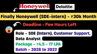 🔥Honeywell Bulk Hiring 2027, 2026 Batch Hiring OFF Campus | Direct Test Hiring 2025 | hire me plz