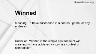 Winned Meaning