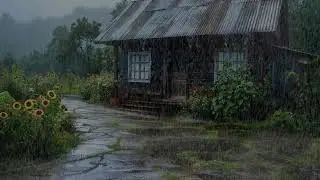 Relaxing rainfall ambience clearing the mind of noise and building emotional balance