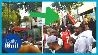 Notting Hill Carnival chaos as dancing revellers crash through a bus stop roof