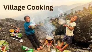 Village Cooking || Outdoor ma Local Kukhura ko Masu ani Bhat 