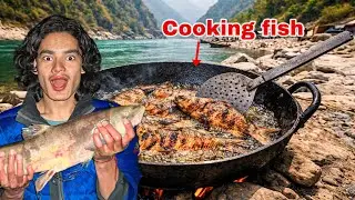 I Caught a BIG Fish and Cooked It Outdoors 🐟🔥 | माछा पकाएर खाँदै 🤤