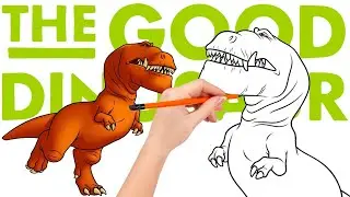 How to draw Butch, Arlo's wise mentor and the father of Nash and Ramsey - The Good Dinosaur