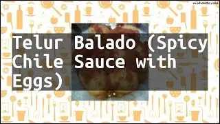 Recipe Telur Balado (Spicy Chile Sauce with Eggs)