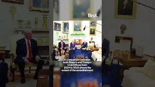 Trump shows off the gold used in the Oval Office