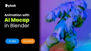 Plask Motion: Fur Monster👻 Animation with AI Mocap in Blender