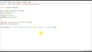 How to Use IF Statement in MySQL Using Python