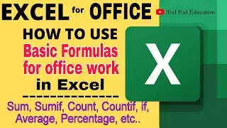 Excel Office Work - How To Use Basic Formulas for Office work in Excel