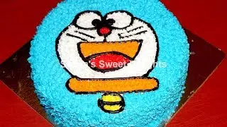 Eggless Doraemon Cake for Children/Easy Step by Step Doraemon Cake Decoration/Pineapple Pastry
