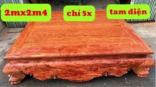 Bộ Sập Gỗ Hương Đá Kích Thước 2mx2m4 Tam Diện Chọn Vân Đẹp
