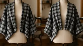 DIY 👚 Sew a Beautiful Cape with Only 1 Meter of Fabric! Fast, Easy & Stylish