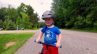 2 Year Old Talking and Riding A Pedal Bike