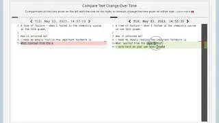 Compare Text Change Over Time in a Process Visualization Report