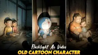 TRENDING OLD CARTOON CHARACTER FLASHLIGHT AI VIDEO EDITING | OLD CARTOON CHARACTER HORROR AI VIDEO