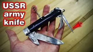 Rare USSR army knife in action