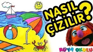 Tatil Nasıl Çizilir? - Sahil - Plaj - Kumsal - 🏖  - Çocuklar İçin Resim Çizme - RÜYA OKULU