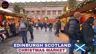 Christmas Market Scotland 🏴󠁧󠁢󠁳󠁣󠁴󠁿 Edinburgh. Walk through video.#edinburgh #unitedkingdom #scotland