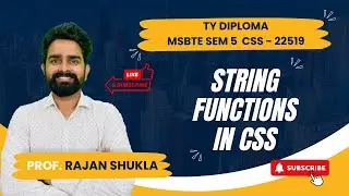 String Functions in CSS | MSBTE SEM 5 - CSS - 22519 | FOR FOR IT / CO / AIML | TY DIPLOMA