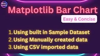 Python Beginners :How To Plot A Bar Chart With matplotlib  by using  Sample data | manual  data |CSV